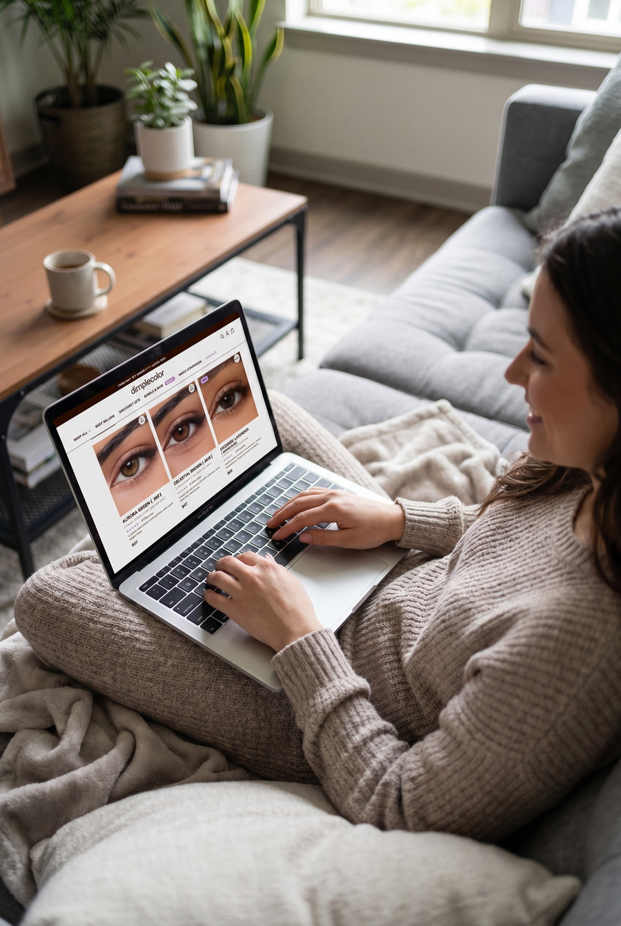 Customer relaxing after completing Visibly eye test