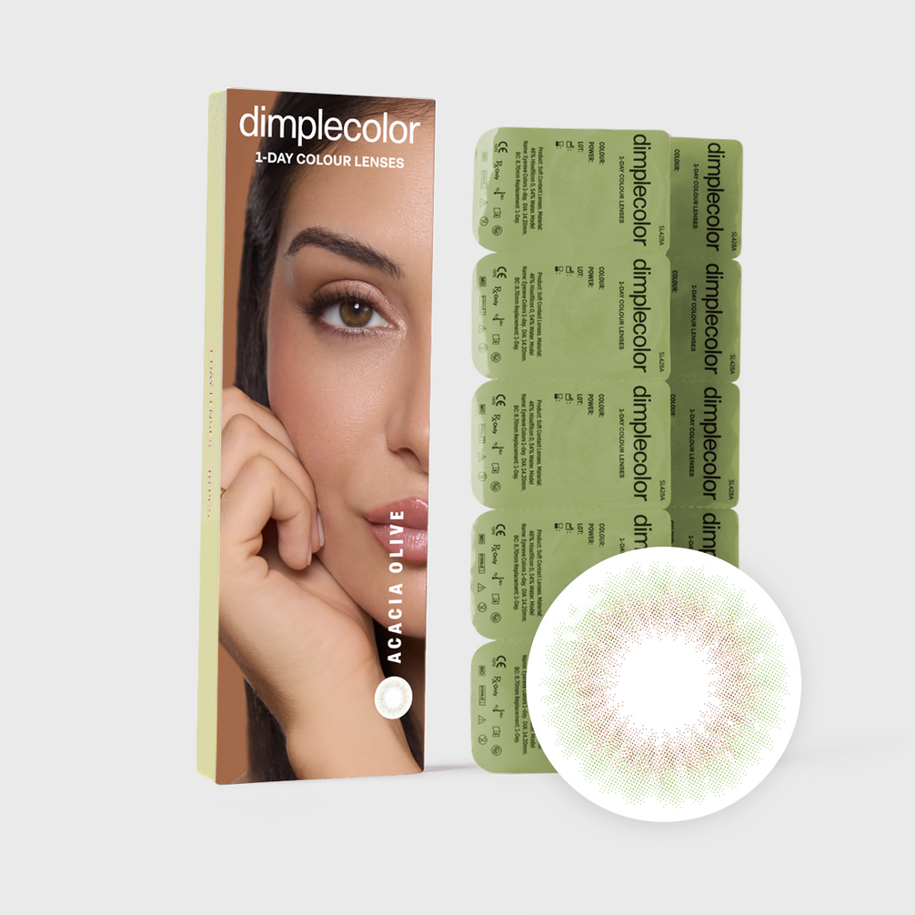 Acacia Olive Daily Color Contact Lenses | Dimple Color