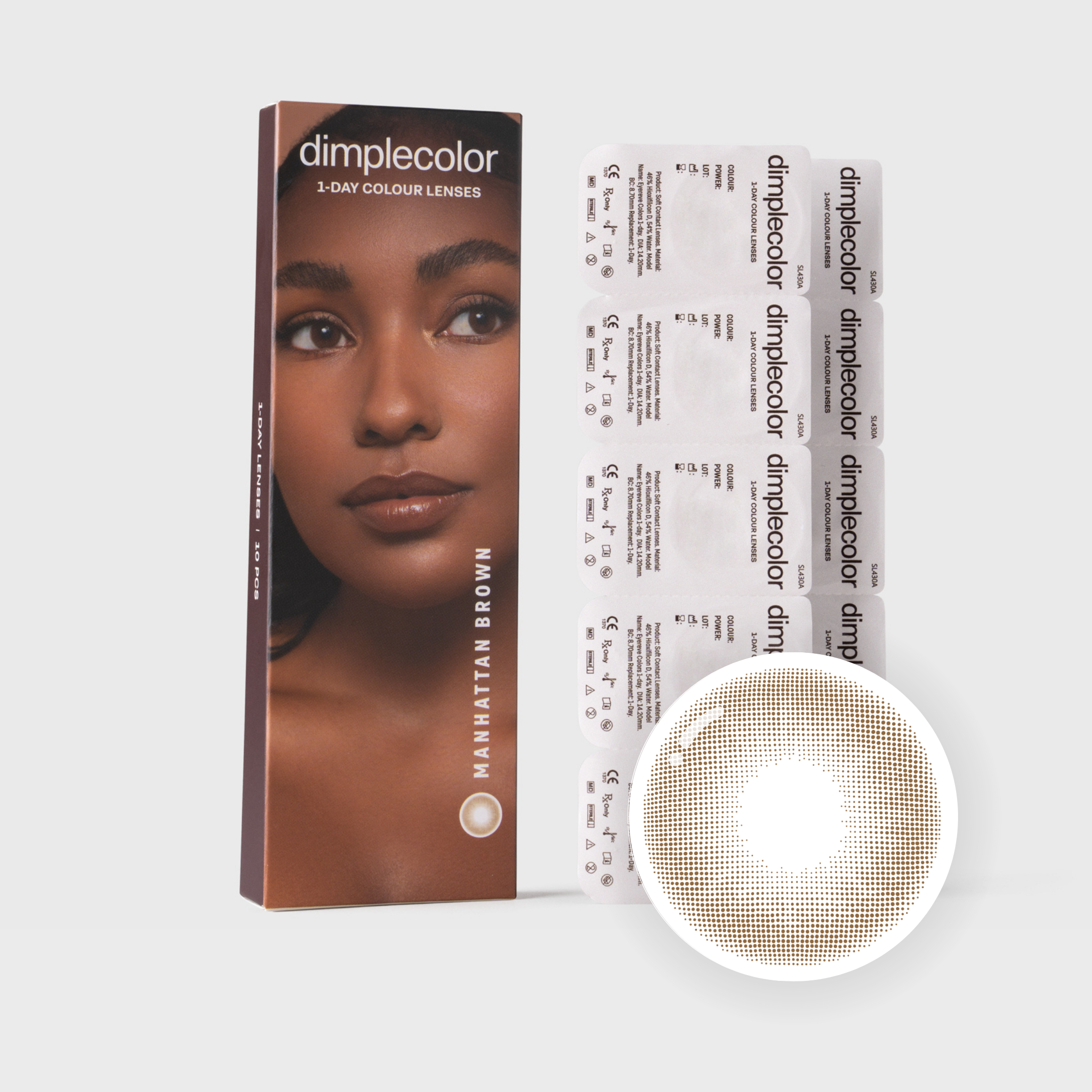 Manhattan Brown Daily Color Contact Lenses | Dimple Color